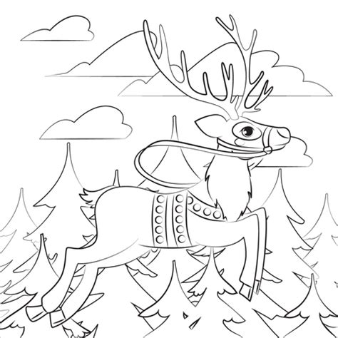 reindeer coloring pages  adults