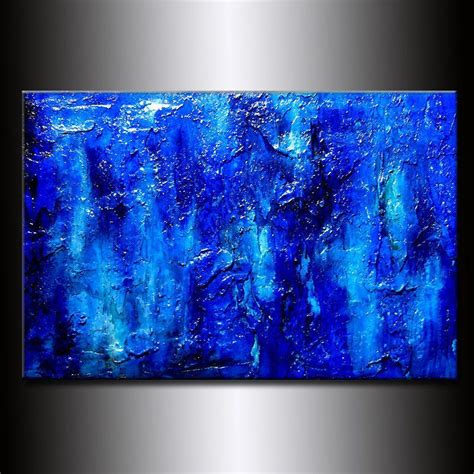 blue abstract painting handmade painting minimalist abstract etsy