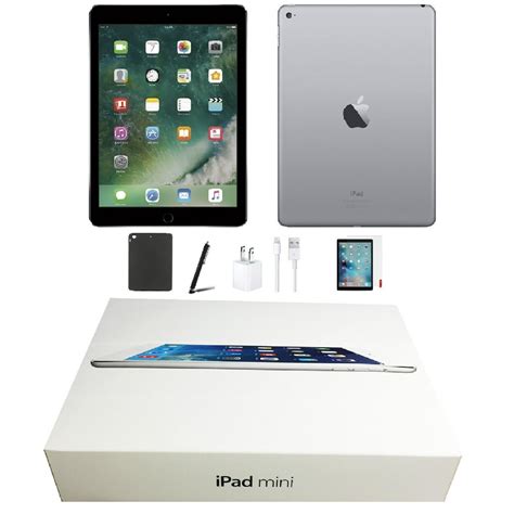 open box apple ipad mini  gb space gray wi fi  bundle tempered glass case