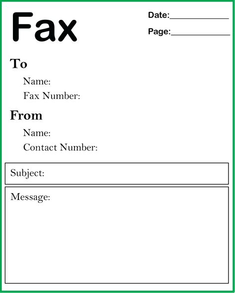 basic fax cover sheet template  word fax cover sheet