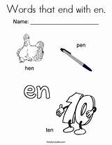 Words End Coloring Print Ll Twistynoodle sketch template