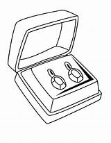 Coloring Jewelry Diamond Pages Earrings Pair Ring Getdrawings sketch template