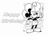 Birthday Coloring Happy Pages Mickey Mouse Brother Minnie Baby Printable Color Getcolorings Getdrawings Easter sketch template