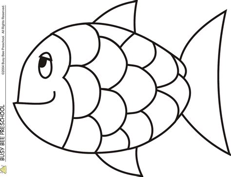 rainbow fish coloring template