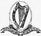 Harp Celtic Getdrawings Drawing Irish Eire sketch template
