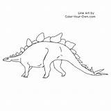 Stegosaurus Coloring Dinosaur Own Color sketch template