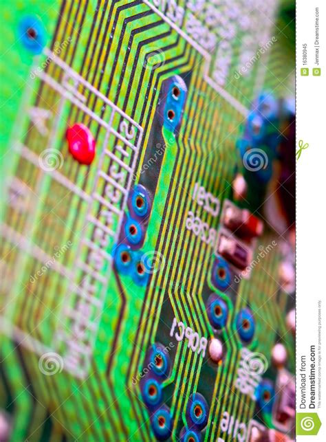 green circuit board stock image image  electric component