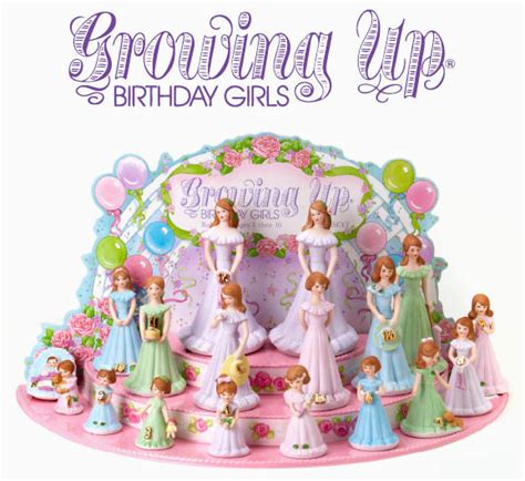 Growing Up Birthday Girls Figurines Enesco 1982 Growing Up Girls Age 2