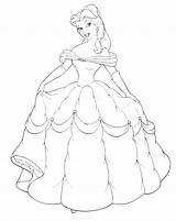 Coloring Disney Belle Princess Gown Adult Kids sketch template