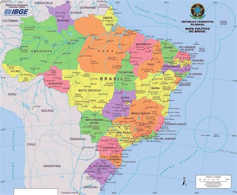 Mapa Político De Brasil Fuente Instituto Brasileño De