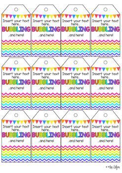 printable rainbow bunting tags