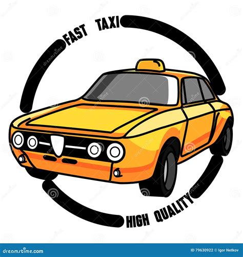 color vintage taxi emblem stock vector illustration  company