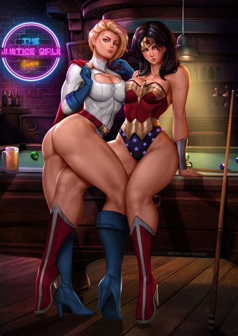 Powergirl X Wonderwoman Girls Night By Felox08 Hentai Foundry