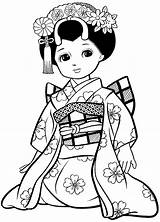Colorir Japonesas Kimono Desenhos Gueixas Meninas Bonecas Japonesa Livro Japon Menininhas Gueixa Riscos Ggpht Compartilhe Origami Archivos Princesas Japao Luluzinha sketch template