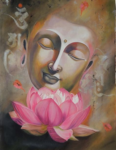 beautiful painting  lord buddhas face  depicting subtle