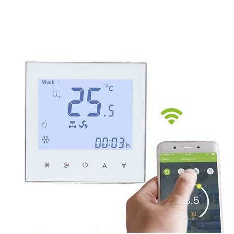 smart room air conditioner touch screen programmable fcu wifi thermostat