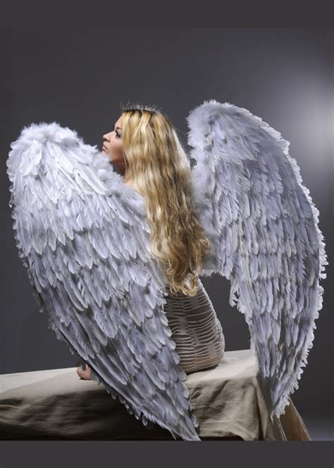 womens extra large white feather angel wings
