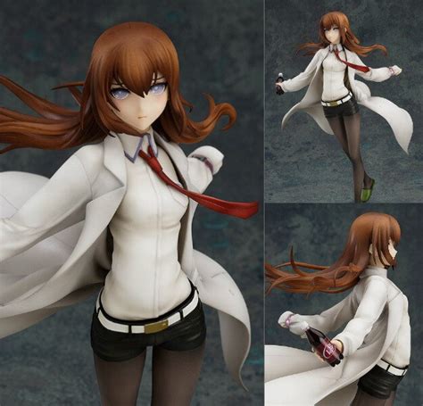 anime steins gate makise kurisu action figure white clothing sexy model