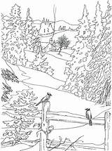 Coloring Pages Scenes Country Scene Winter Adults Landscape Fall Book Outdoor Color Dover Publications Printable Realistic Kids Welcome Scenery Haven sketch template