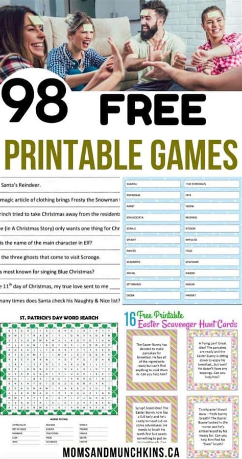 printable games   entire family moms munchkins