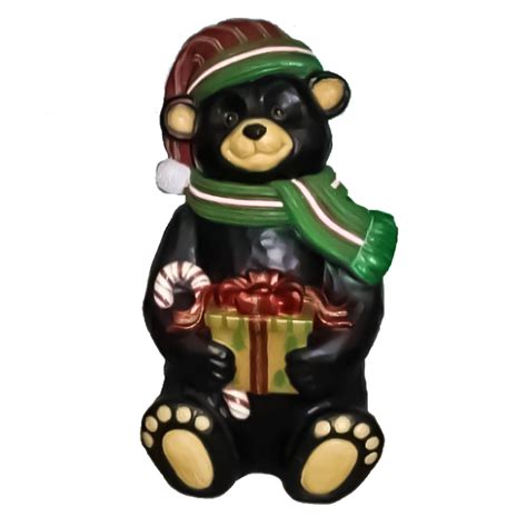 bear holding gift  height