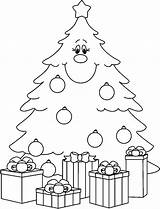 Tree Coloring Drawing Christmas Paintingvalley sketch template