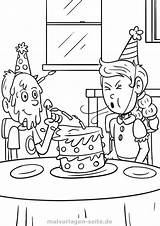 Geburtstag Malvorlage Ausmalbild Geburtstagsfeier Ausmalen Kerzen Erwachsene öffnen Grafik sketch template