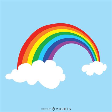 bright rainbow drawing vector