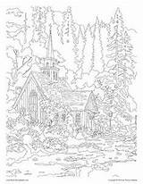 Coloring Pages Adult Book Kinkade Thomas Books sketch template