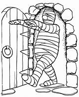 Coloring Mummy Chamber Walking Into Printable Halloween Colornimbus sketch template