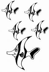 Fish Five Coloring Angel Identical Coloringsky Colour sketch template