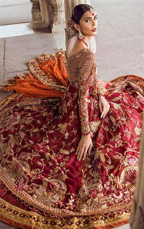 deep red pakistani bridal gown maala by tena durrani pakistani bridal dresses pakistani