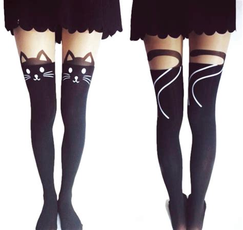 underwear cats cats stockings pantyhose kittycat black stockings