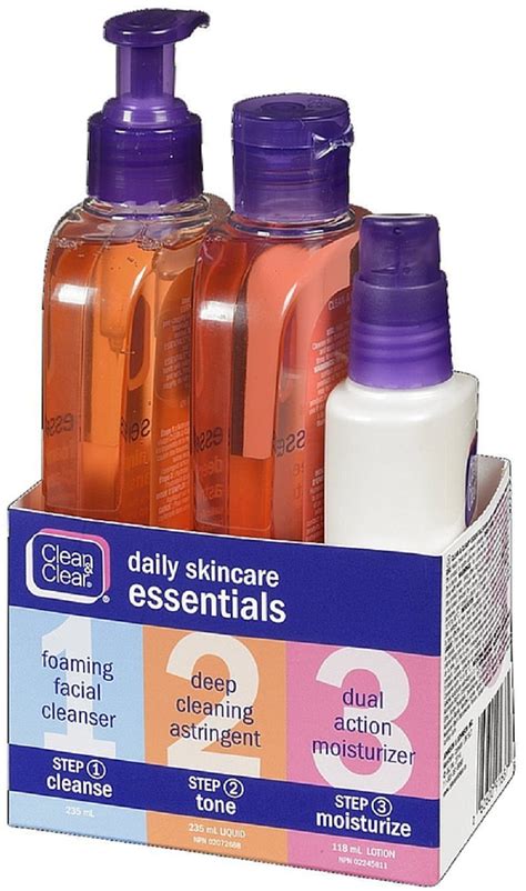 clean clear daily acne skincare essentials set  foaming facial  ebay