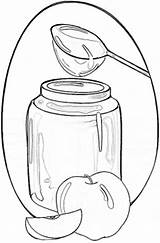 Honey Coloring Jar Apples sketch template