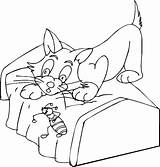 Coloring Bed Cat Cats Pages Kidprintables Printables sketch template
