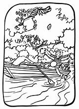 Canoe Coloring Coloriage Boat Getcolorings Pages Barque Small Printable sketch template