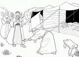 Abraham Visitors Coloring Sarah Pages Genesis 18 Bible Three Story Tent Visit Sunday Color Printable School Kids Heavenly Clipart Angel sketch template