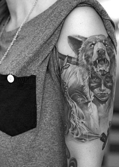 Pin By Rez Royalty On Tattoo Ideas 1 Girls With Sleeve Tattoos Bear