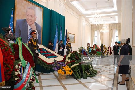 Soldiers Stand Near A Memorial During The Funeral Ceremony Held For