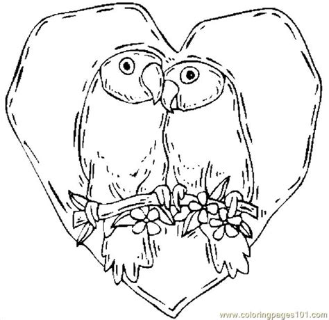 coloring pages lovers birds  holidays valentines day