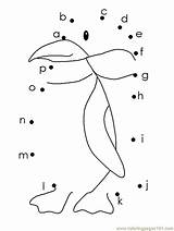 Connect Dots Printable Coloring Pages Color Dot Penguin Print Cartoons sketch template