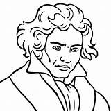 Beethoven Ludwig Composer Composers Colouring Tocolor sketch template