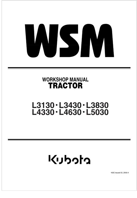kubota agricultural  workshop manual  en