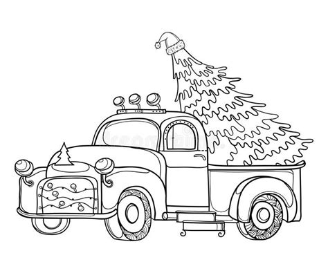 printable  christmas truck coloring pages
