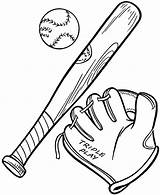 Bat Baseball Coloring Getdrawings sketch template
