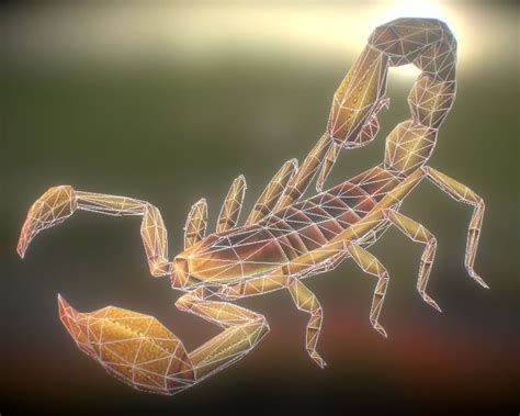 model animated scorpion vr ar  poly fbx cgtradercom