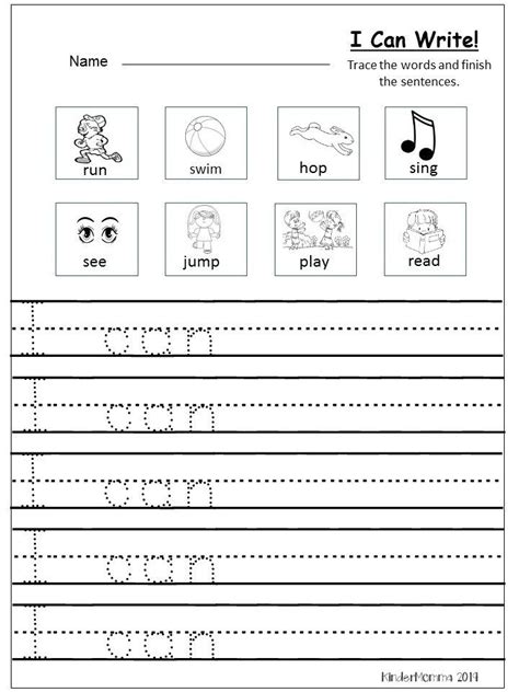 printable kindergarten writing worksheets