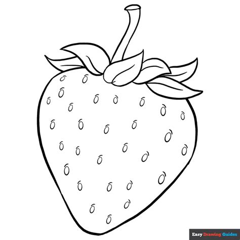 strawberry coloring page easy drawing guides