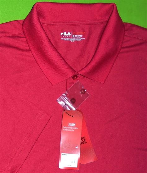 fila golf trudry wicking fabric polo shirt deep coral s s
